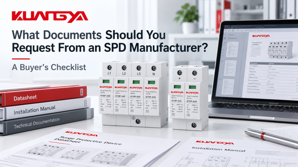 KUANGYA surge protective devices with technical documents and article title about SPD manufacturer documents