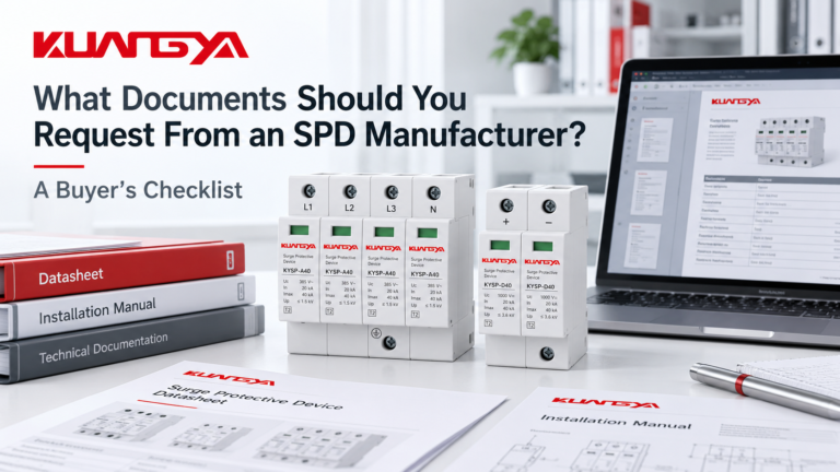 KUANGYA surge protective devices with technical documents and article title about SPD manufacturer documents