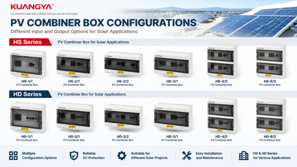KUANGYA HS and HD series PV combiner box configurations