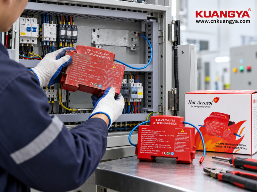 Replacing a KUANGYA aerosol fire extinguishing device after discharge