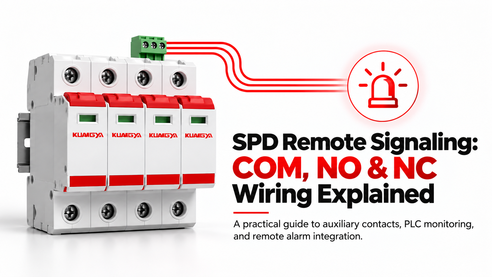 KUANGYA SPD remote signaling with COM, NO and NC contacts for fault monitoring